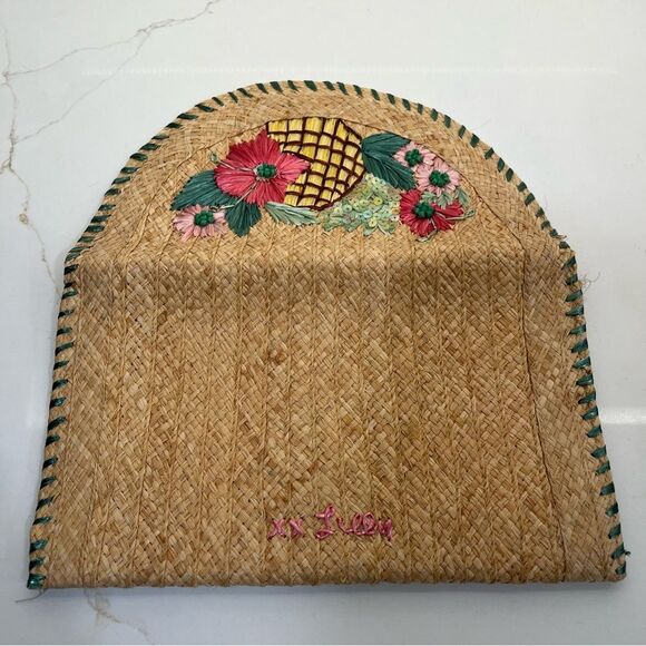 Lilly Pulitzer Happy Hour Straw Clutch with Embroidery - Picture 7 of 9